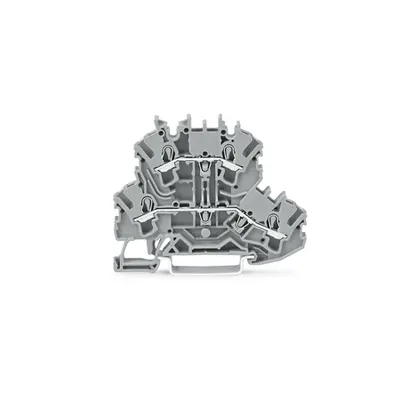 Double-deck terminal block; Through/through terminal block; L/L; without marker carrier; suitable for Ex e II applications; for DIN-rail 35 x 15 and 35 x 7.5; 2.5 mm²; Push-in CAGE CLAMP®; 2,50 mm²; gray