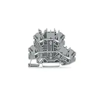 Double-deck terminal block; Through/through terminal block; L/L; without marker carrier; suitable for Ex e II applications; for DIN-rail 35 x 15 and 35 x 7.5; 2.5 mm²; Push-in CAGE CLAMP®; 2,50 mm²; gray