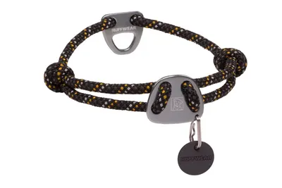 Zgarda caini, obsidian black, reglabila, reflectorizanta, 36-51 cm