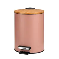 Coș de gunoi, cu pedală, capacitate 3l, culoarea roz pudrat, 17x24 cm