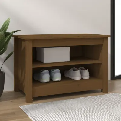 vidaXL Bancă pentru pantofi, maro miere, 70x38x45,5 cm, lemn masiv pin