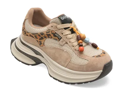Pantofi sport GRYXX bej, 9052, din nabuc