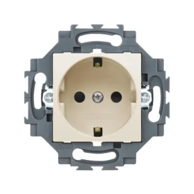 Priza Schuko 250v Ac - Screw Terminals - Front Tightening Terminals - 2p+e 16a - Ivory - Dahlia