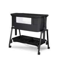 Patut Co Sleeper, Lorelli Millie, inaltime reglabila 7 pozitii, sistem antireflux, plasa de tantari, saltea inclusa, Black