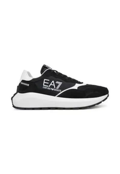 Tenisi barbati - Emporio Armani piele naturala - negru/alb