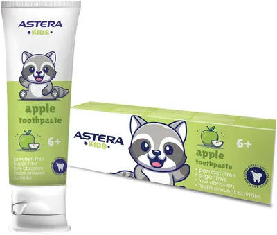 Astera Kids Pastă de dinţi Apple, 6+ ani, 65 ml