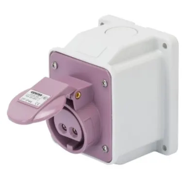 Priza industriala aparenta 10° - IP44 - 3P 32A 20-25V 50-60HZ - VIOLET - n.r. - Strangere cu surub