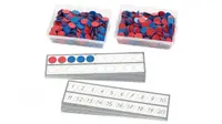 Set matematic cu 30 planșe cu numere și 800 de jetoane colorate