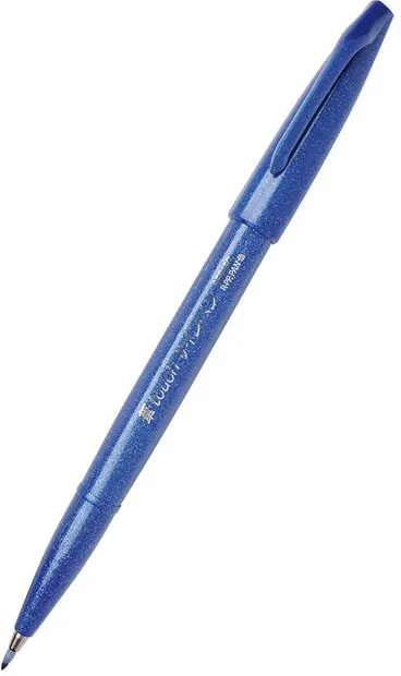 Marker pensula Pentel Sign Pen - SES15C, albastru 2
