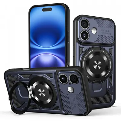 Husa pentru Apple iPhone 16, Techsuit, RuggedCam, Albastra