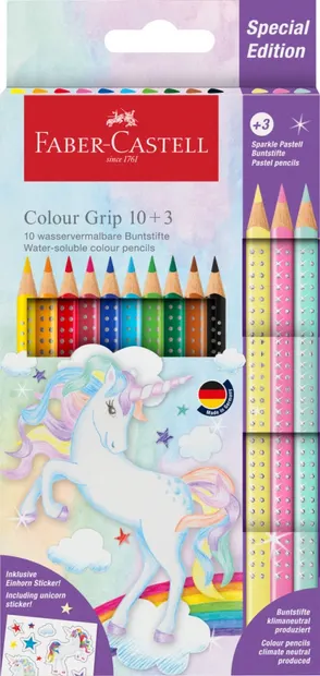 Creioane Faber-Castell Grip 2001 -10+3 culori strălucitoare