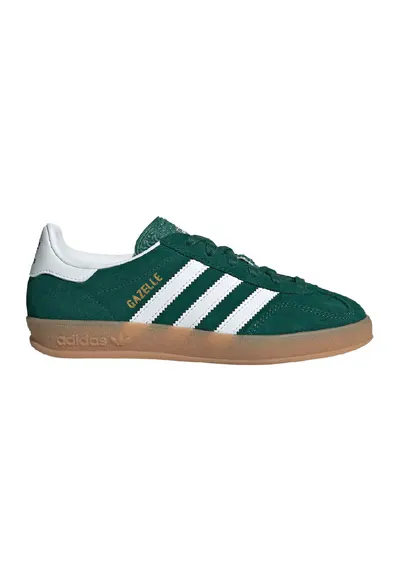Pantofi sport Gazelle Indoor din piele intoarsa cu garnituri din material sintetic - Alb/Verde inchis