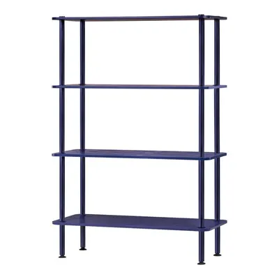 Etajeră albastră cu aspect de lemn de stejar 80x127x35 cm Teidi – noo.ma