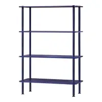 Etajeră albastră cu aspect de lemn de stejar 80x127x35 cm Teidi – noo.ma