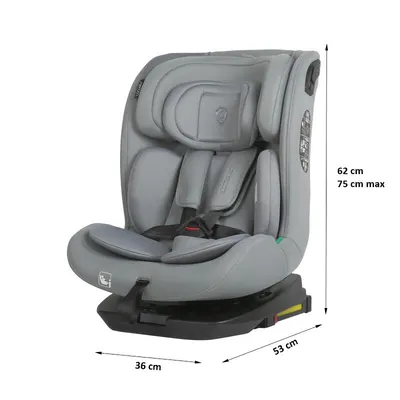 Scaun auto iSize 40-150 cm Coccolle Nobi Misty Grey cu Isofix, pozitie somn, Tetiera reglabila, Rotativ, Insert nou nascut