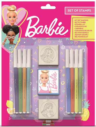 Set carioci Multiprint Barbie - 8 bucăți , cu 2 stampile