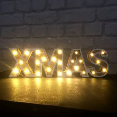 Decoratiune Xmas luminoasa, LED-uri cu lumina calda, 47 x 17 x 4 cm, alimentare baterii