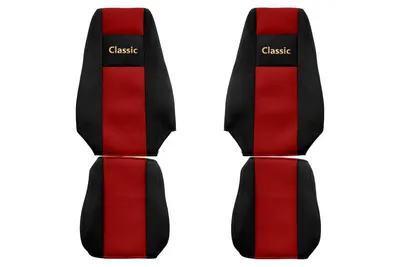 Set huse scaun textil camion compatibile cu Renault Magnum New Size (01.2008-12.2013), Rosu