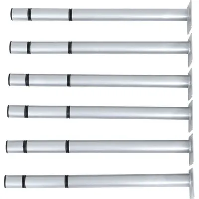 Set 6 picioare reglabile 40-58 cm pentru blaturile de masa Quadro aluminiu