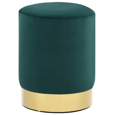Gossi taburet, verde inchis si auriu, catifea