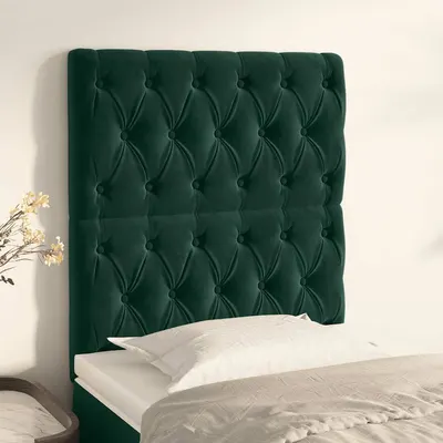 vidaXL Tăblie de pat verde închis 80x7x118/128 cm catifea