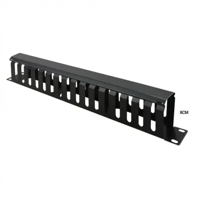 Front Panel 19" 1U cu organizator pentru cabluri 40x80mm RAL7035 Negru, Value 26.99.0306