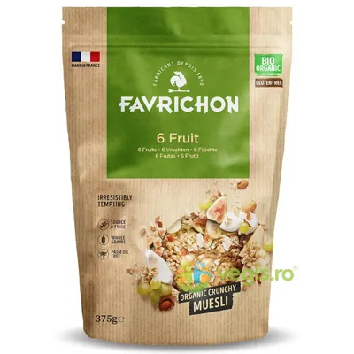 Musli Crocant cu 6 Fructe si Nuci fara Gluten Ecologic/Bio 375g