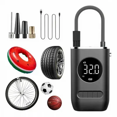Pompa electrica de aer, Baterie 4000 mAh, USB, Lanterna LED