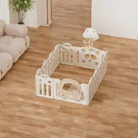 Gard pentru bebeluși Feelkids - Mașină maro, cu coș de baschet, 123 x 163 x 62 cm