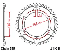 JT - Foaie (spate) JTR6, 42 dinti - BMW F800GS 08 ? 8, 5