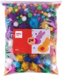 Pompoane colorate strălucitoare Apli Kids - mix, 500 bucăți