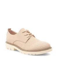 Pantofi oxford dama - 302148 - Piele ecologica - Roz