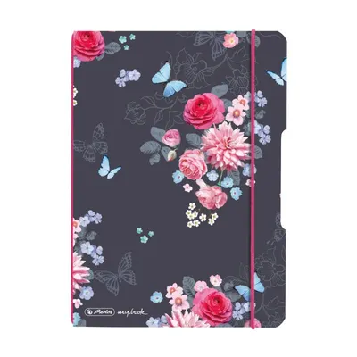 Caiet My.Book Flex A5, 40file, Herlitz Ladylike Flowers, dictando