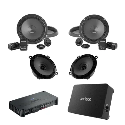 Pachet difuzoare auto cu subwoofer Mercedes-Benz C Class W203 2004-20011 Audison Prima 1010 W