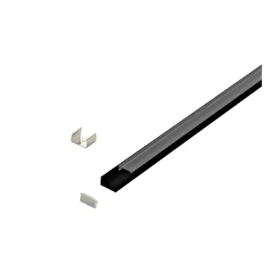 LED-Stripe Profile surface with Clear Cover black 3000mm