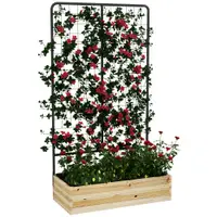 Outsunny Jardinieră Grilaj din Lemn, Ideală pentru Cultivarea Ierburilor și Florilor, Adaugă Farmec Grădinii, Terasei, Verandei | Aosom Romania