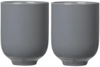 Set 2 pahare cu pereți dubli Blomus - Ro, 250 ml, grafit