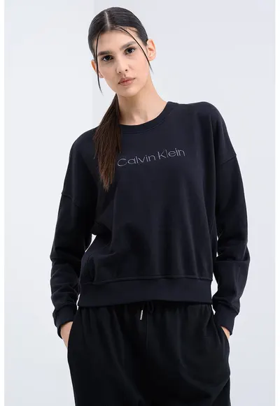 Bluza de trening de casa din amestec de bumbac - Negru