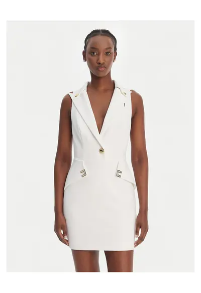 Rochie cocktail - alb - poliester - fermoar