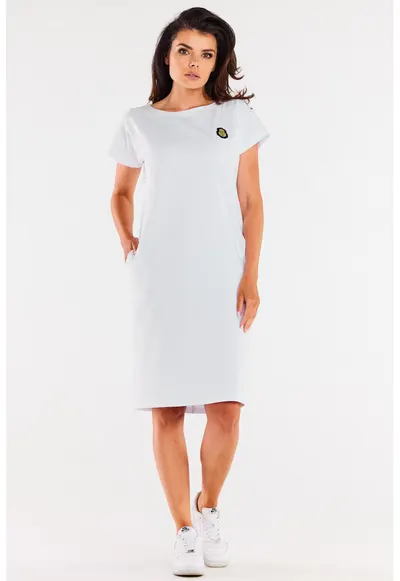 Rochie-tricou din bumbac cu maneci scurte