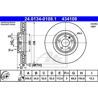 Disc frana ATE 24.0134-0108.1