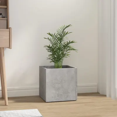 Gossi jardiniera cutie, gri beton, 40x40x40 cm, lemn compozit