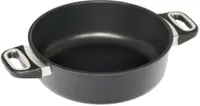 Oală plată AMT - 20 cm, neagră