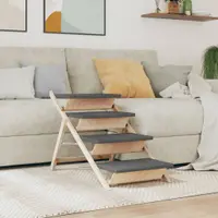 vidaXL Scară pentru câini, gri, 105x47 cm, lemn masiv de brad