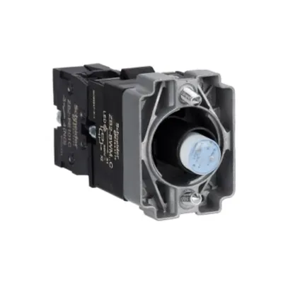 Bloc luminos cu corp si element de fixare, Easy Harmony XB2, metal, albastru, bulb 24V DC LED, 220V AC, 1NO