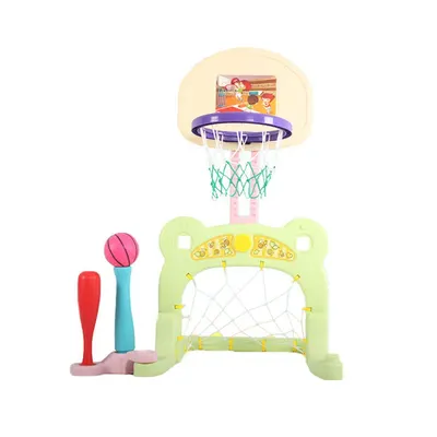 Set de joaca 3 in 1 Nichiduta Garden Sport Green cu Poarta fotbal, Cos baschet cu inaltime reglabila, 61x53x99 cm
