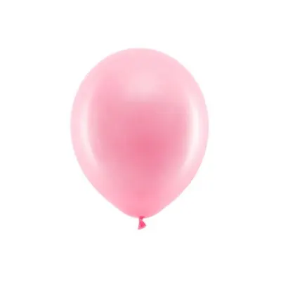 Baloane latex curcubeu pastel roz 30 cm 100 buc