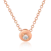 Lant cu pandantiv din aur roz cu diamant de 0.042ct