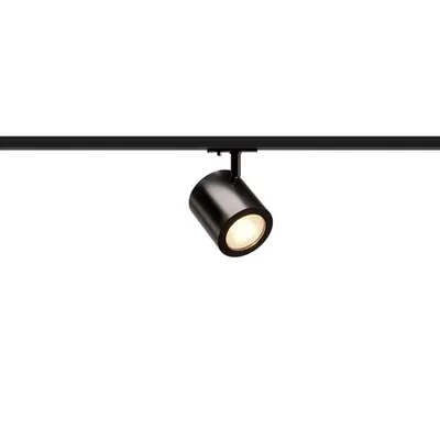 Iluminat decorativ pe sina, Melodii ENOLA C TRACK, la fata locului negru pentru 1 circuite de inalta tensiune, cu LED-uri, 3000K, negru, 55 °, incl. 1 adaptor circuit