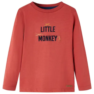 Tricou pentru copii cu mâneci lungi roșu ars 92